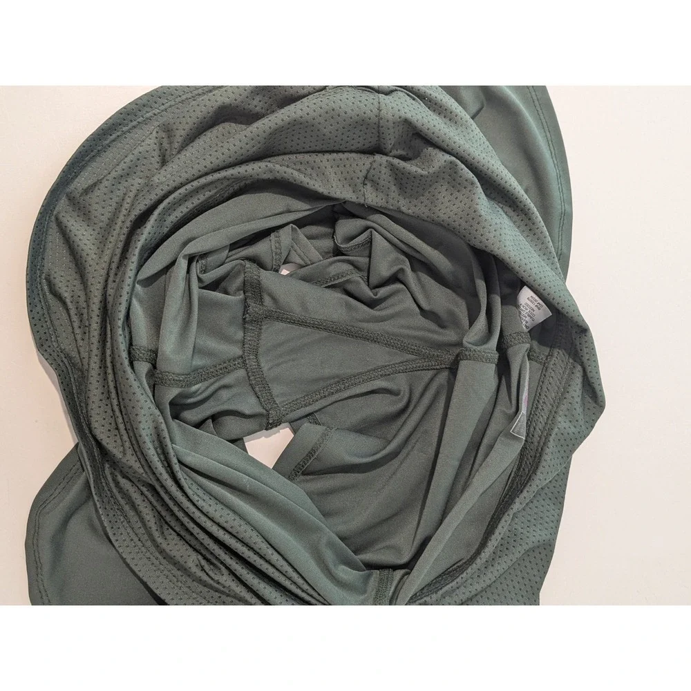 Lucky In Love Womens Medium Army Green Mesh Tiered Ruched Athletic Tennis Skort